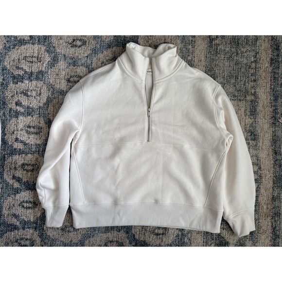 Everlane Tops - Everlane Luxe Fleece Half-Zip Sweatshirt in Bone Medium Pristine Condition